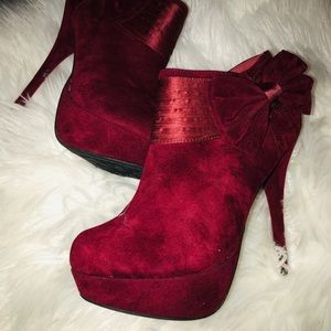 Burgundy booties